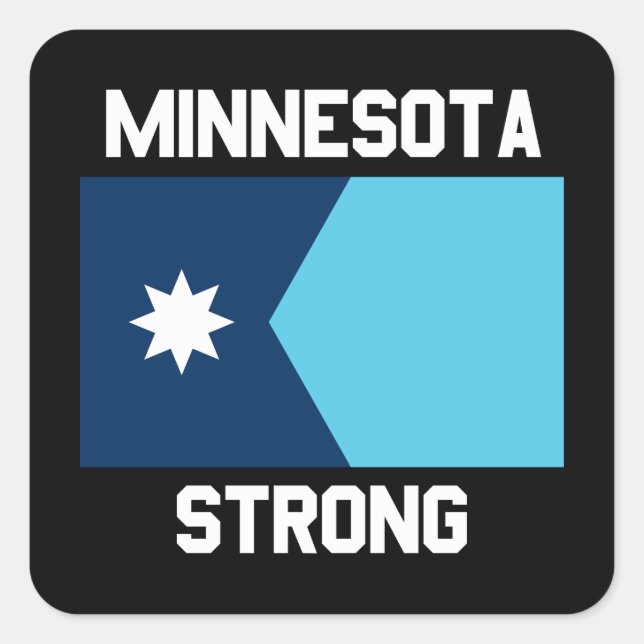 Calcomanía cuadrada Minnesota Strong (Anverso)