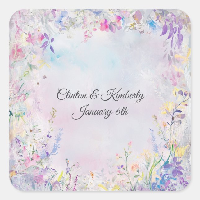 Calcomanía cuadrada personalizable Amara (Anverso)