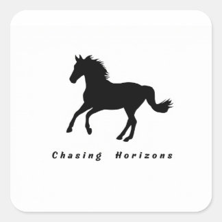 Calcomanía cuadrada personalizada Chasing Horizons