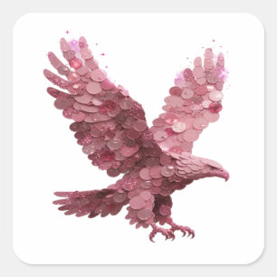 Calcomanía cuadrada rosa PINK EAGLE