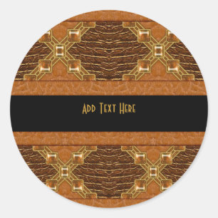 Calcomanía Cuero Negro Oro