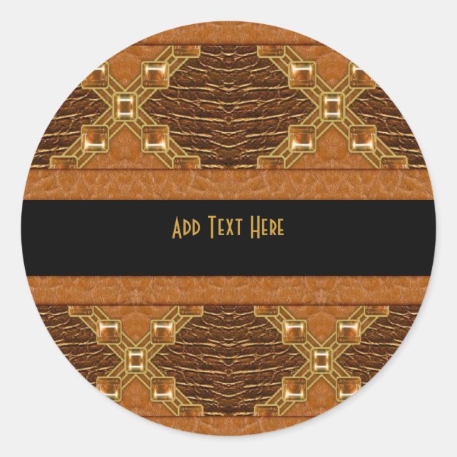 Calcomanía Cuero Negro Oro (Anverso)