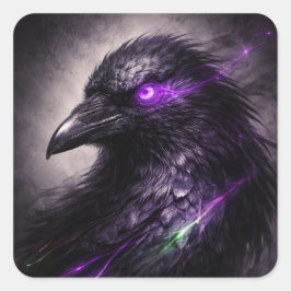 Calcomanía Cuervo Morado – Estética Gótica Oscura