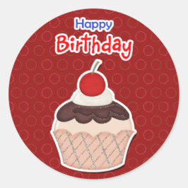 Calcomanía - Cupcake - Happy Birthday