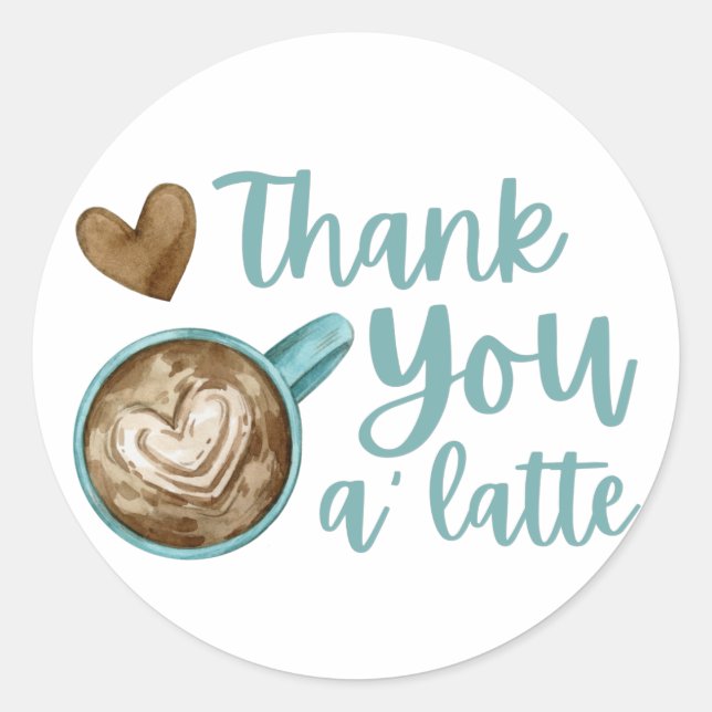 Calcomanía de agradecimiento A' latte  (Anverso)