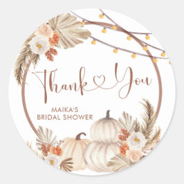 Calcomanía de agradecimiento Boho Rustic Pumpkin F