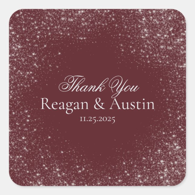 Calcomanía de agradecimiento Celestial Burgundy St (Anverso)