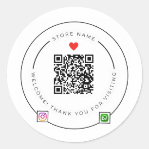Calcomanía de agradecimiento con código QR persona