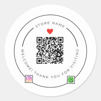 Calcomanía de agradecimiento con código QR persona