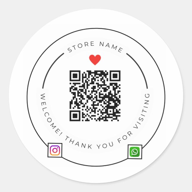 Calcomanía de agradecimiento con código QR persona (Anverso)