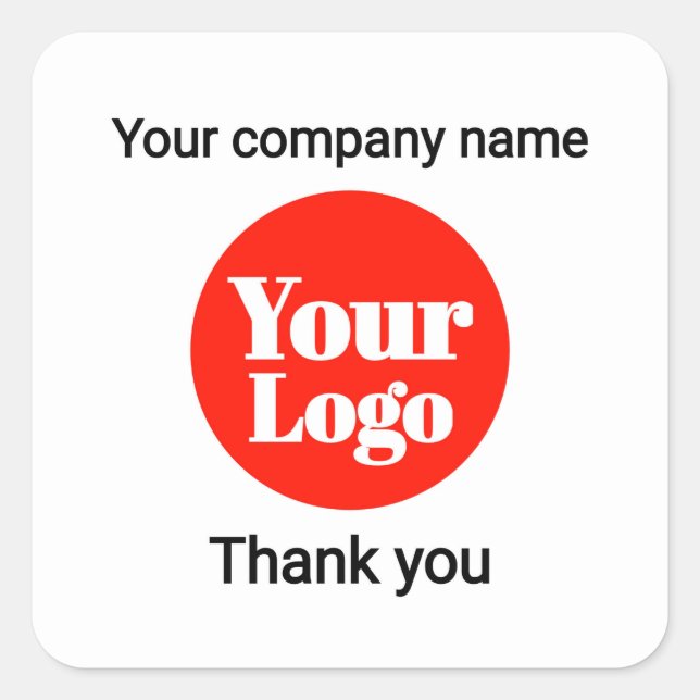 Calcomanía de agradecimiento con logotipo personal (Anverso)
