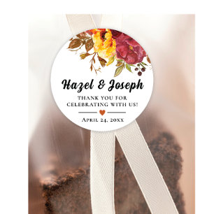 Calcomanía de agradecimiento con tema de otoño