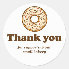 Calcomanía de agradecimiento de Donut Brown Bakery