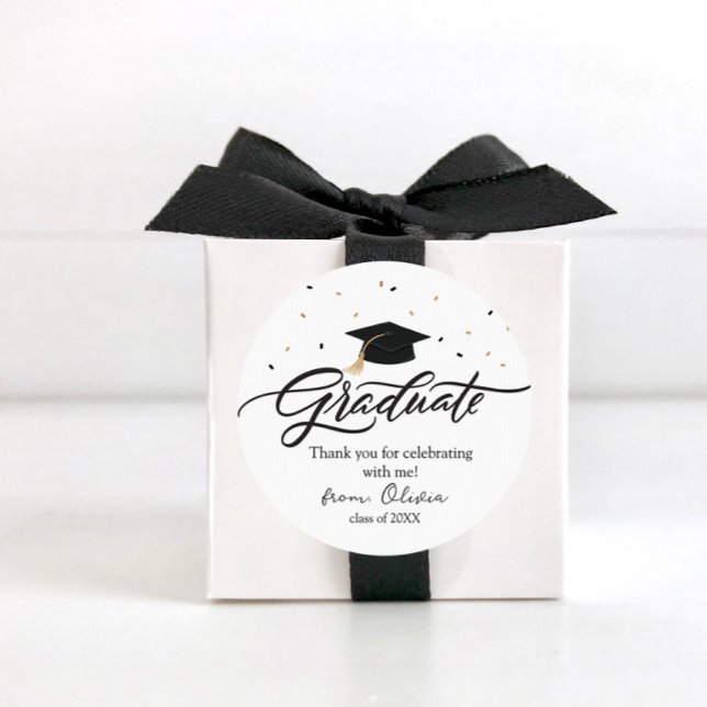 Calcomanía de agradecimiento de graduación con let (Subido por el creador)