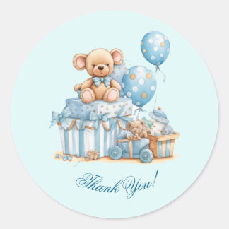 Calcomanía de agradecimiento para baby shower de o