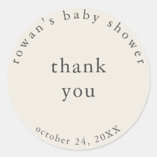 Calcomanía de agradecimiento para baby shower vint