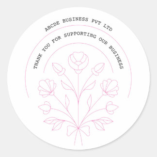 Calcomanía de agradecimiento para negocios Rosa So
