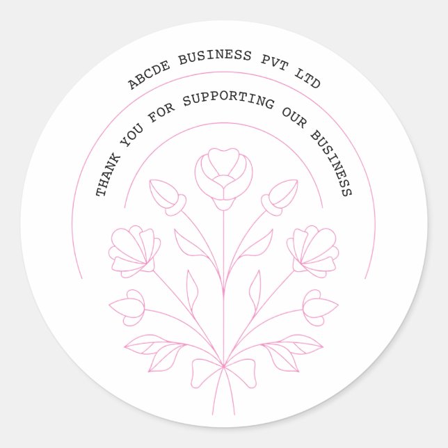 Calcomanía de agradecimiento para negocios Rosa So (Anverso)