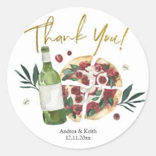 Calcomanía de agradecimiento por pizza y cerveza T