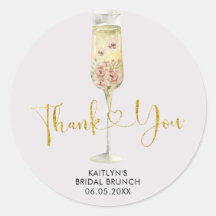 Calcomanía de agradecimiento Soiree Rosa Polvo Ros