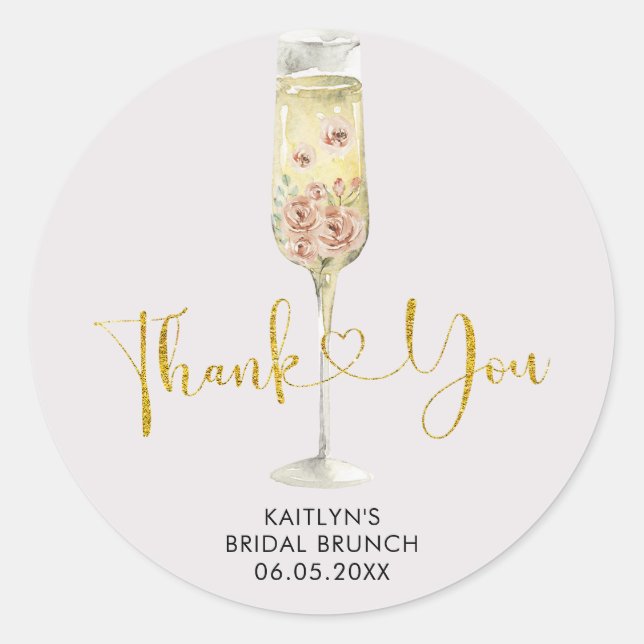 Calcomanía de agradecimiento Soiree Rosa Polvo Ros (Anverso)