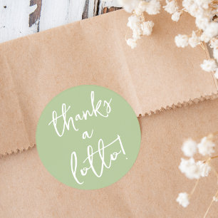 Calcomanía de agradecimiento verde salvia