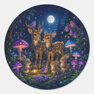 Calcomanía de amigos mágicos del bosque de Moonber
