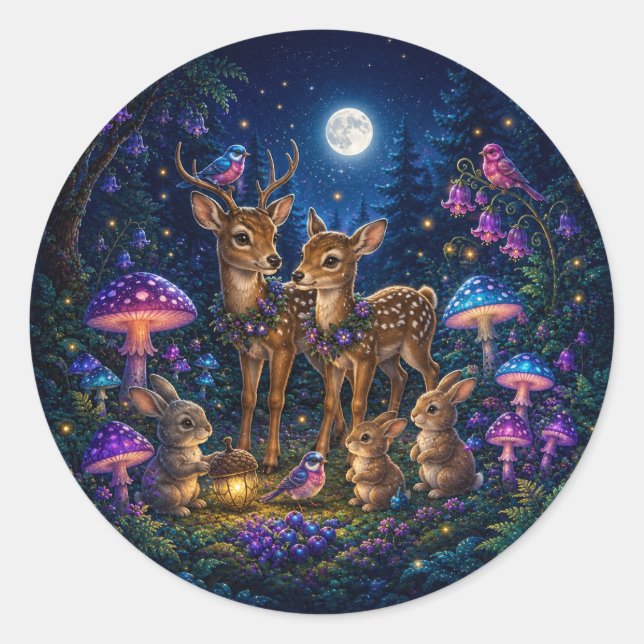 Calcomanía de amigos mágicos del bosque de Moonber (Anverso)