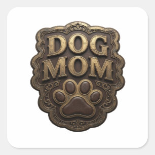 Calcomanía de arte de DOG MOM de oro brillante