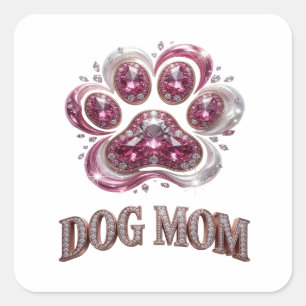 Calcomanía de arte de DOG MOM en oro atrevido