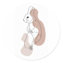 Calcomanía de arte de línea de conejo minimalista