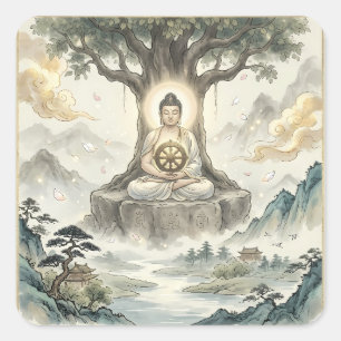 Calcomanía de arte de meditación de Gautam Buddh -