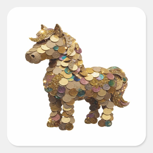 Calcomanía de arte de monedas de unicornio de plat (Anverso)