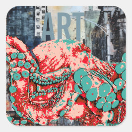 calcomanía de arte de pulpo
