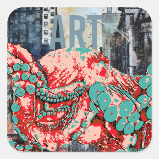 calcomanía de arte de pulpo