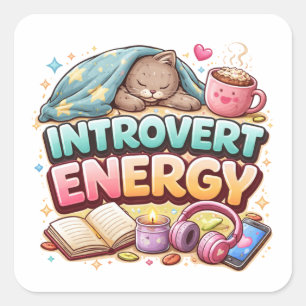 Calcomanía de Arte Estético de Energía Introvertid