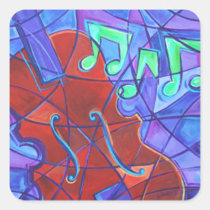 Calcomanía de arte mosaico de música de violín