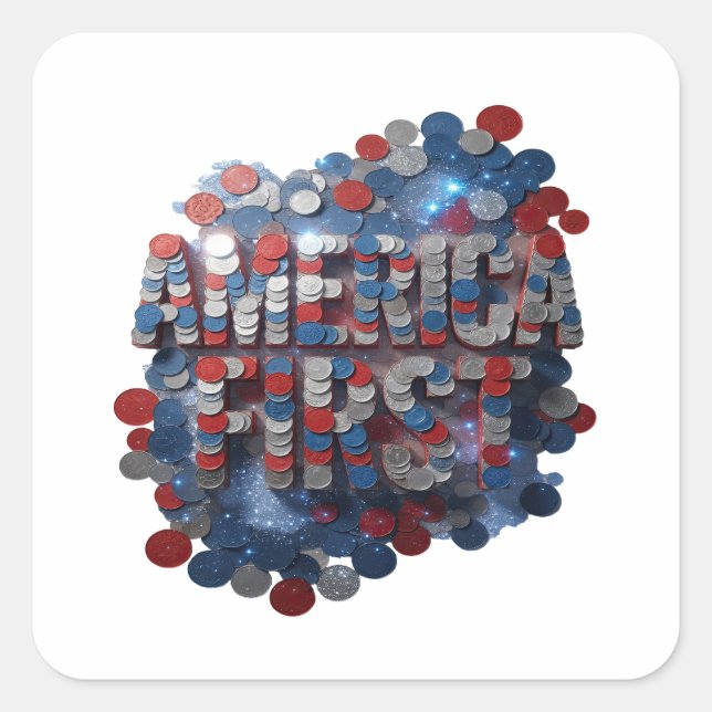 Calcomanía de arte personalizada plateada AMÉRICA  (Anverso)