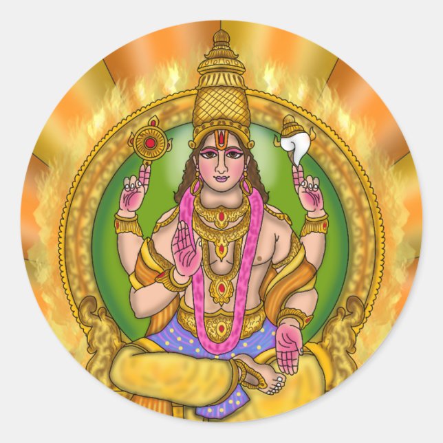 Calcomanía de astrología del Señor Sol (Surya) (Anverso)