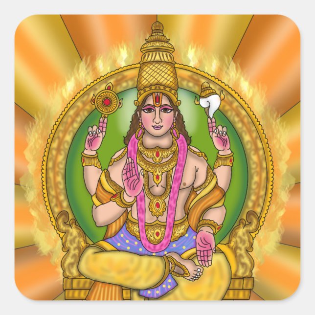 Calcomanía de astrología del Señor Sol (Surya) (Anverso)
