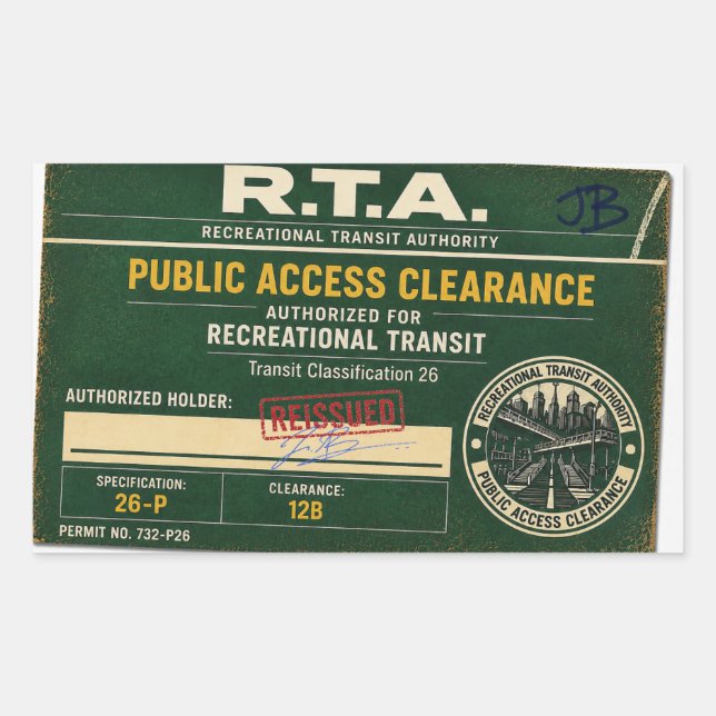 Calcomanía de Autorización de Acceso Público REEXP (Anverso)