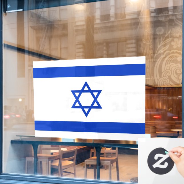 Calcomanía de bandera de Israel para ventana de 52 (Ventana de cafetería)