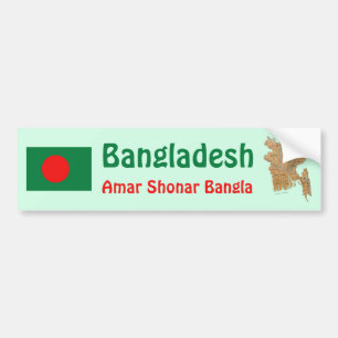 Calcomanía de bandera y mapa de Bangladesh
