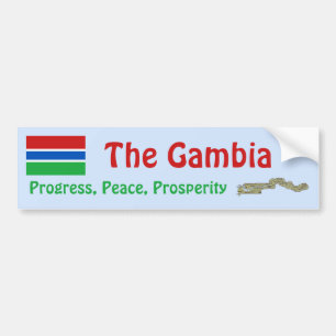 Calcomanía de bandera y mapa de Gambia