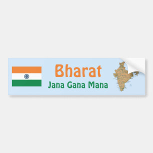 Calcomanía de bandera y mapa de la India