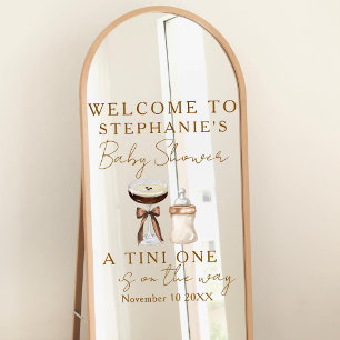 Calcomanía de bienvenida para espejo de baby showe