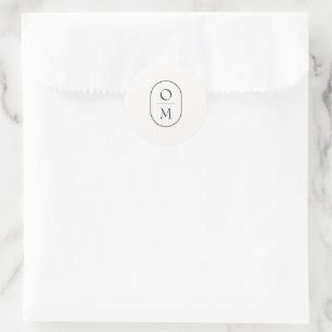 Calcomanía de boda con monograma de pareja minimal