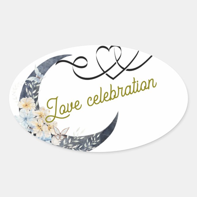 Calcomanía de boda de celebración de amor – Luna c (Anverso)