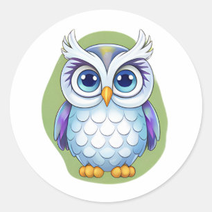 Calcomanía de búho adorable – Diseño de dibujos an