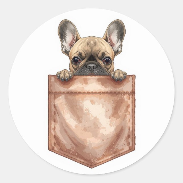 Calcomanía de Bulldog Francés en Bolsillo | Comput (Anverso)